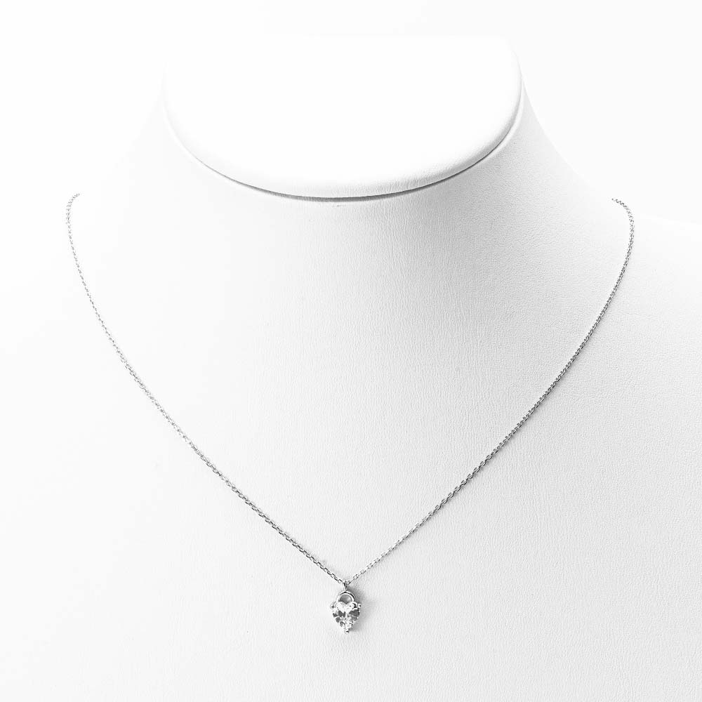 18k White Gold Plated Love Knot Crystal Necklace Made With Swarovski E –  Jewelry Celebrity